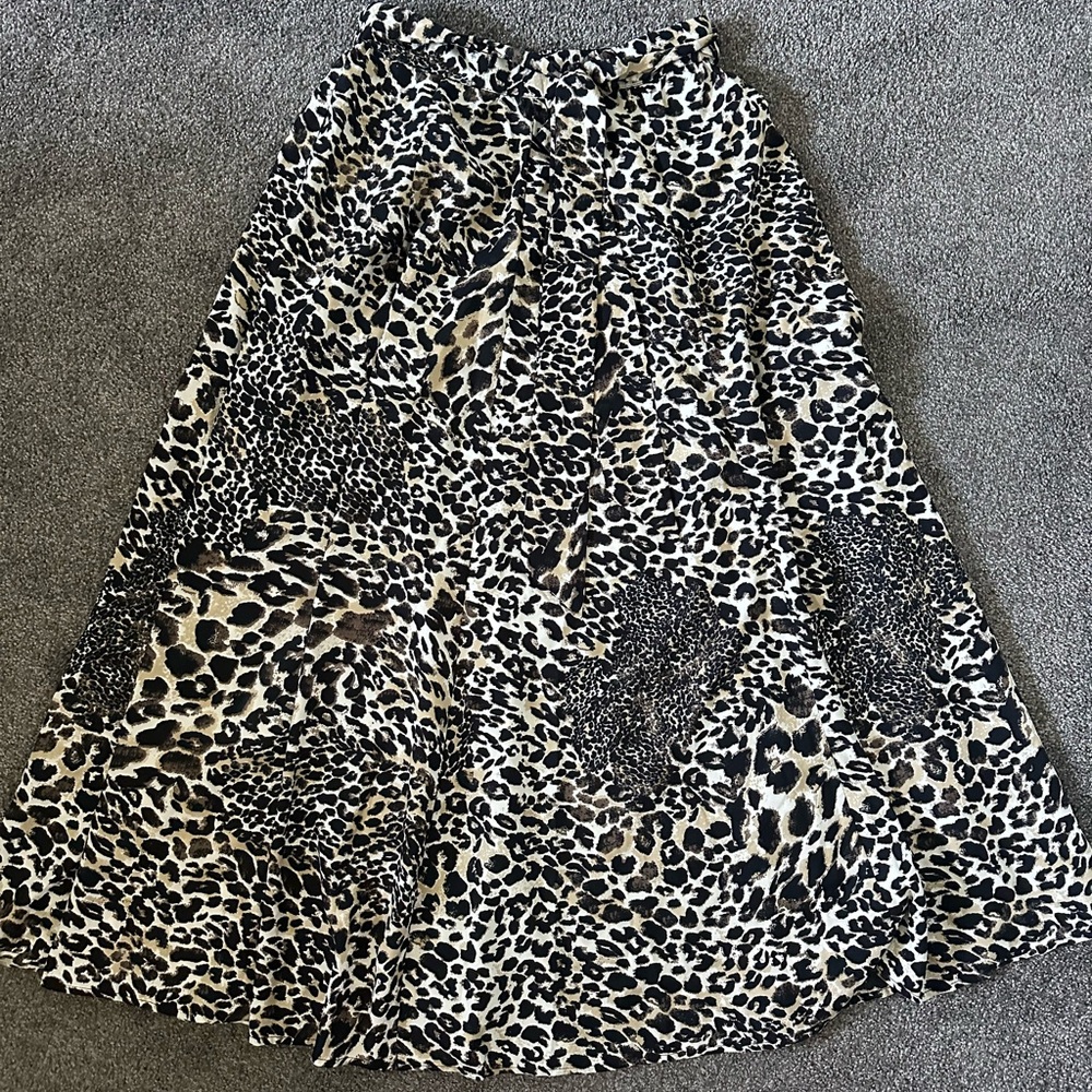 Live 4 Truth Black and Cream Animal Print Midi Skirt